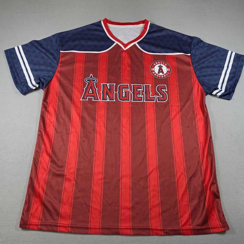 Los Angeles Angels Soccer Jersey Size XL Red Blue Short Sleeve